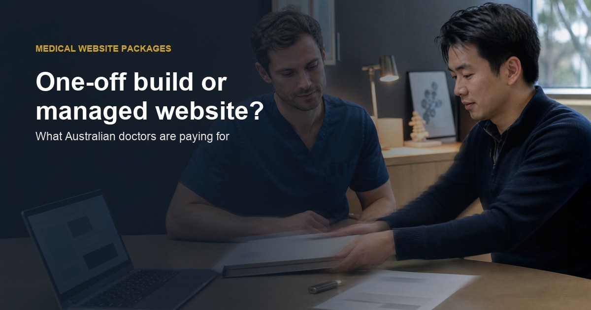 A specialist doctor and website adviser reviewing a managed medical website